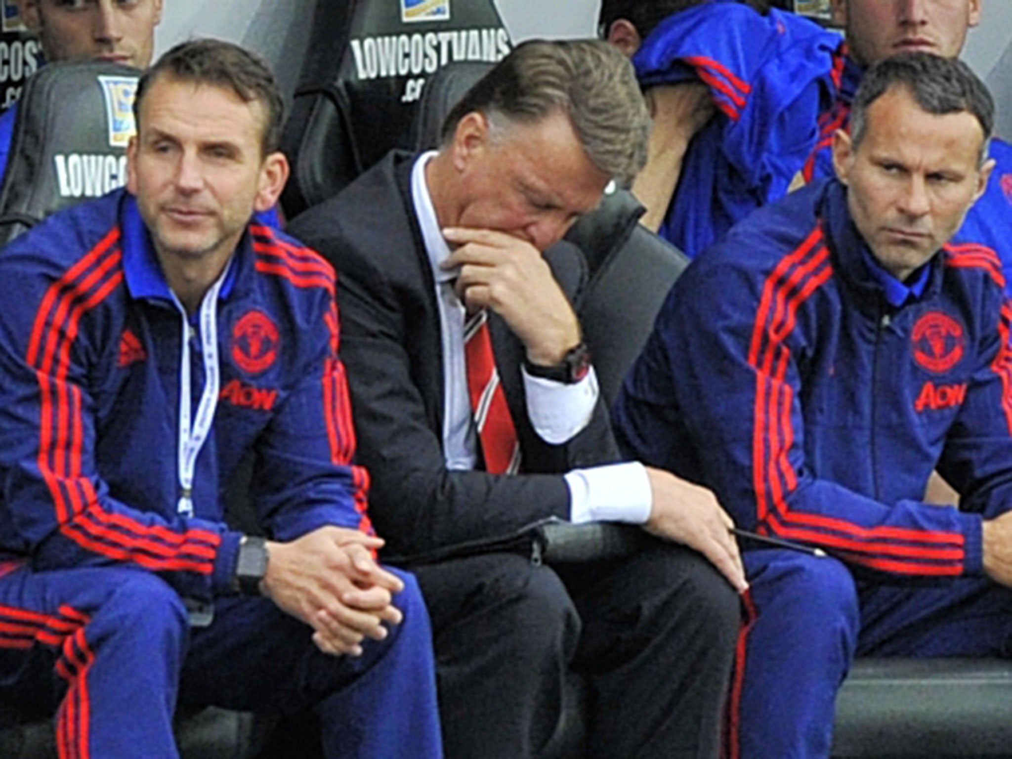Manchester United manager Louis van Gaal is lost for answers as his team slide to defeat against Swansea