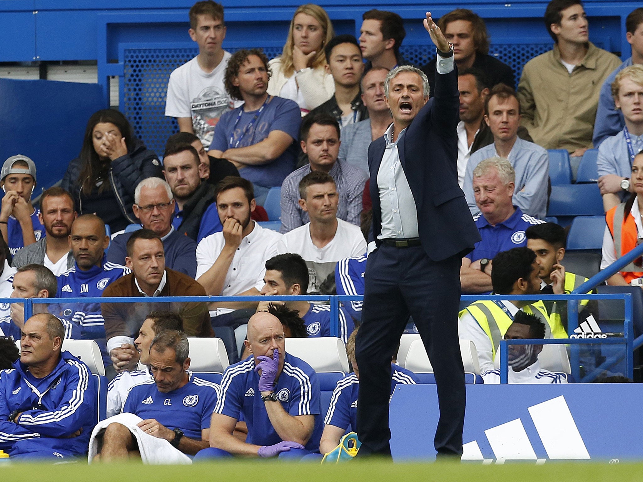 Jose Mourinho gestures from the sidelines