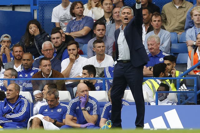 Jose Mourinho gestures from the sidelines