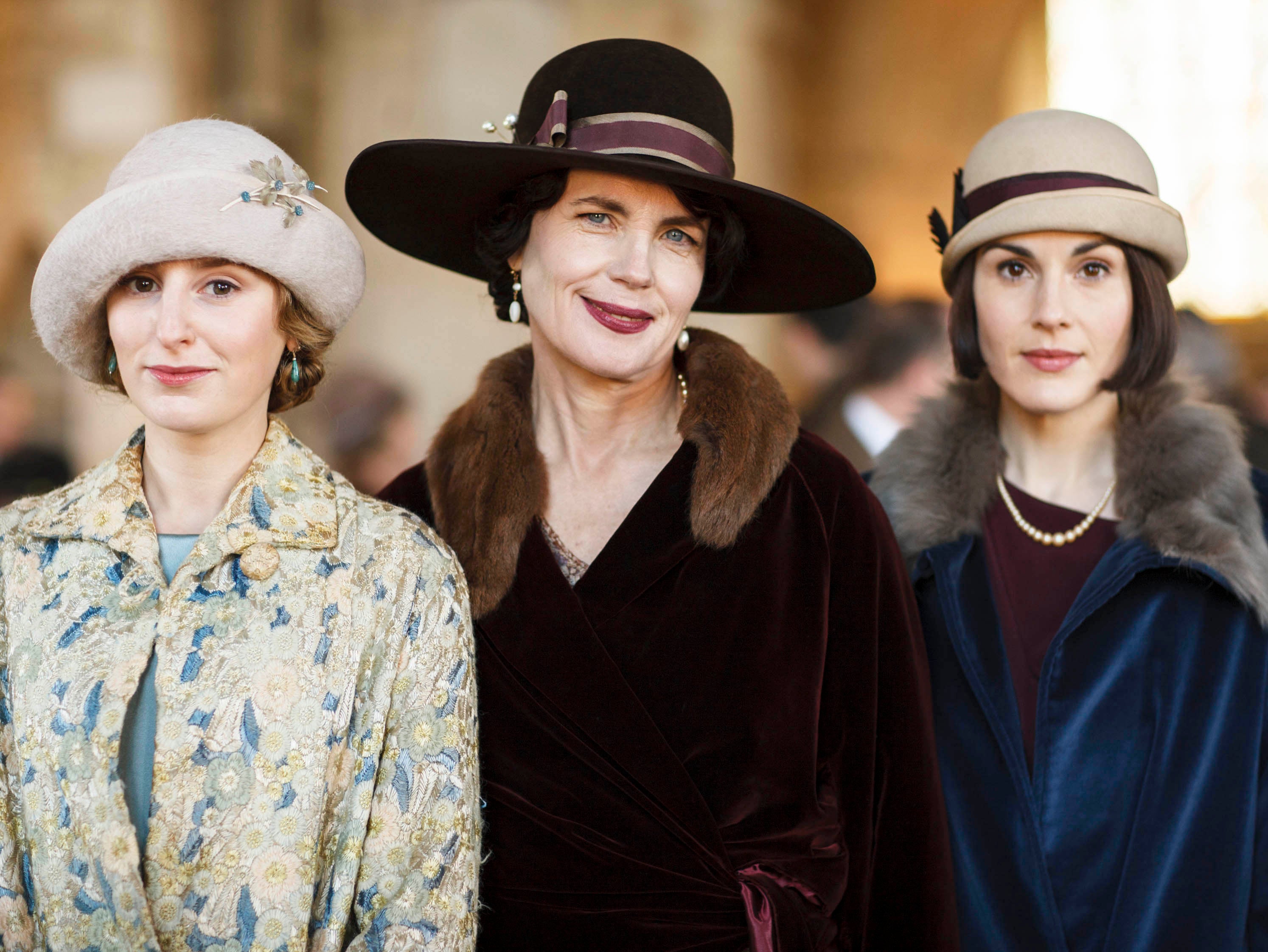 Cora Crawley (centre) with her two daughters Mary and Edith