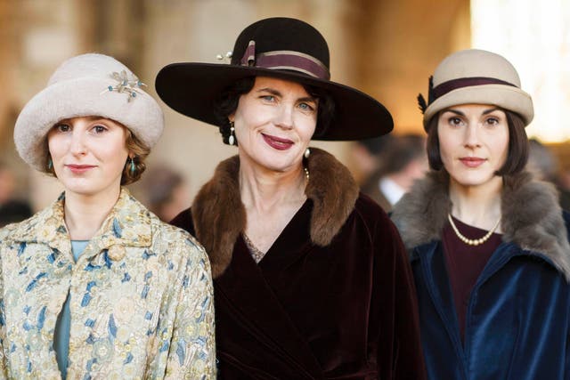 Cora Crawley (centre) with her two daughters Mary and Edith