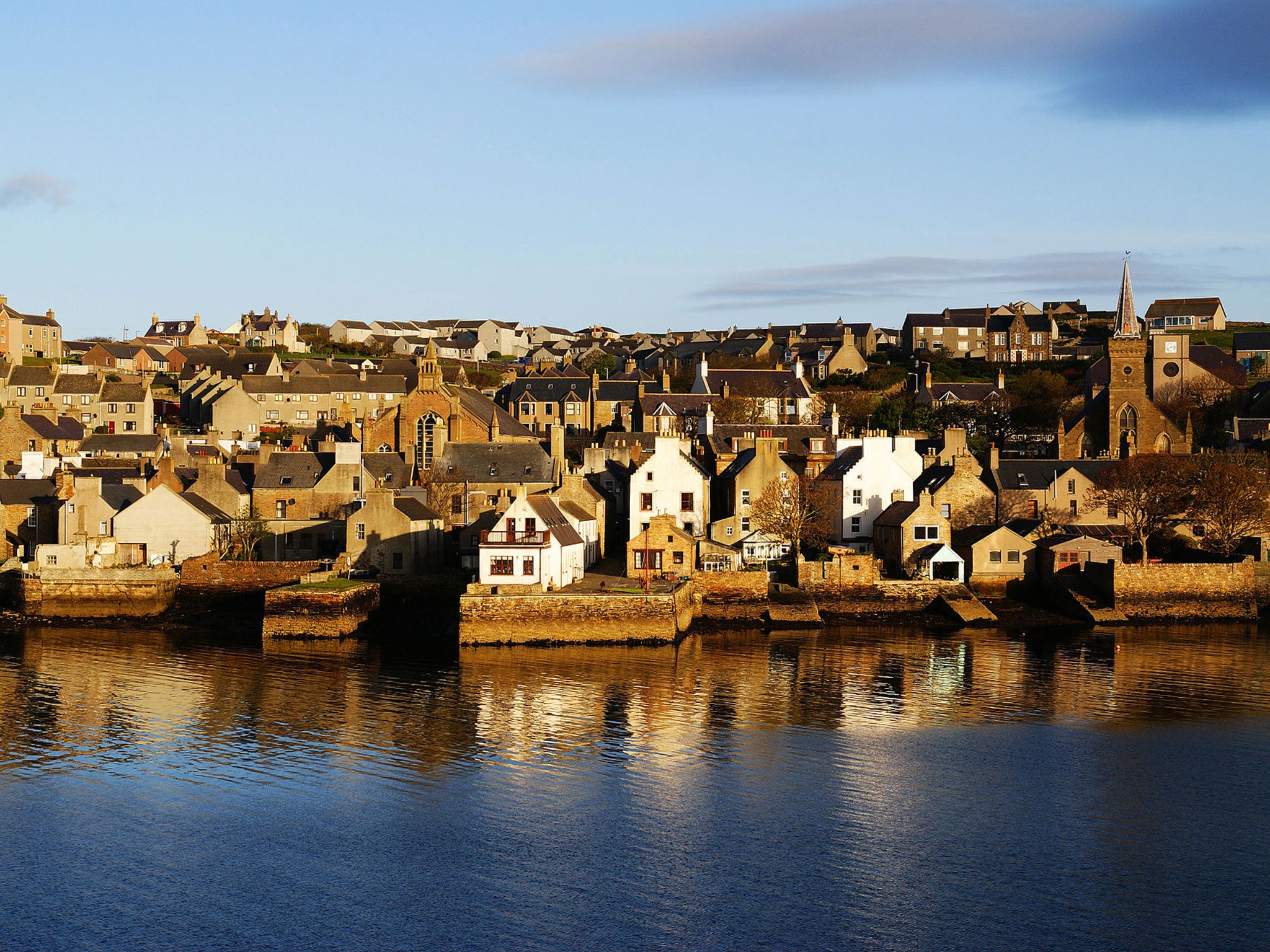 The town of Stromness, on the Orkney Islands