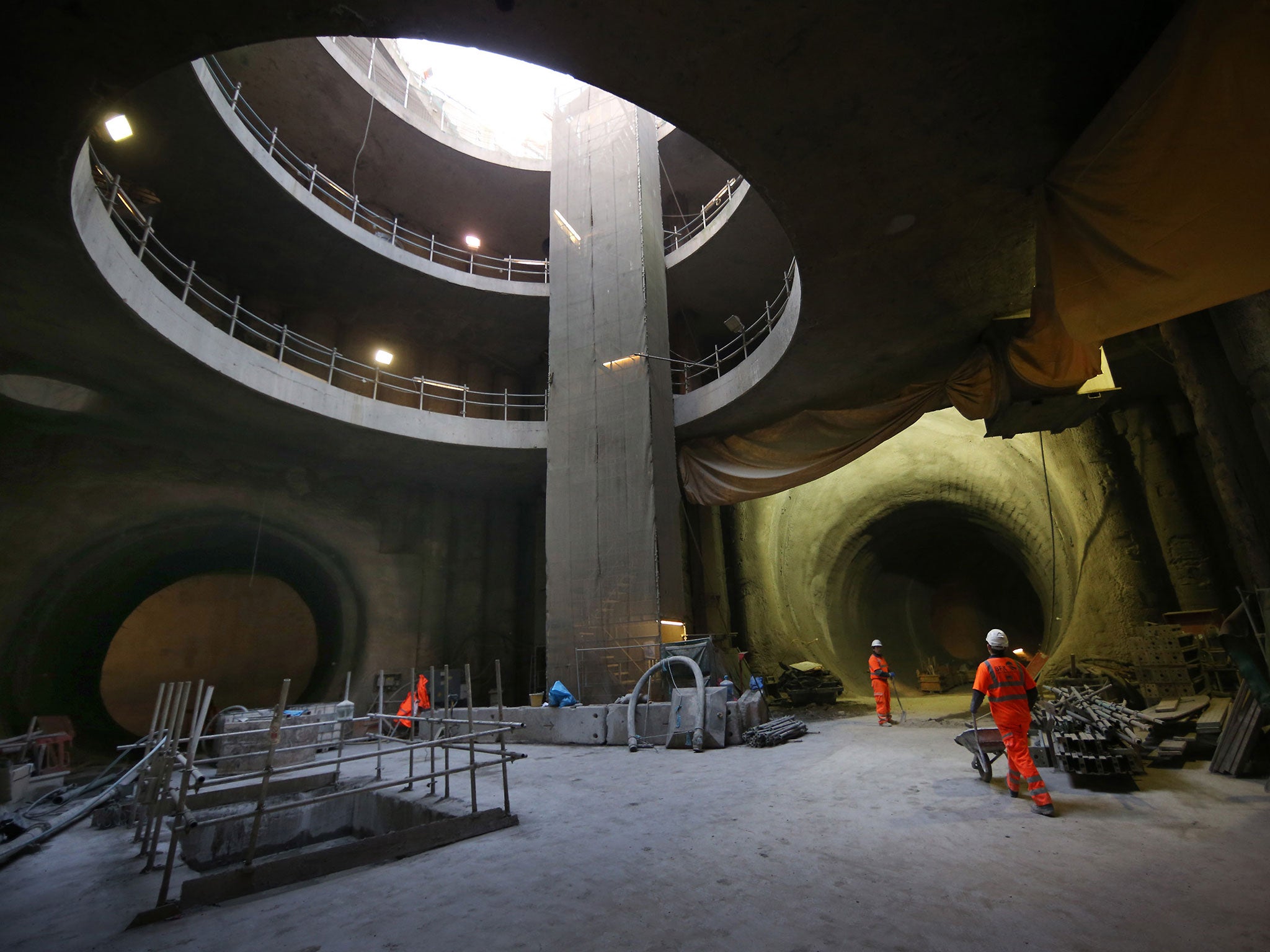 While projects in London, such as Crossrail, pictured, have been approved, projects in the North, such as the electrification of the Manchester-Leeds line, have been shelved