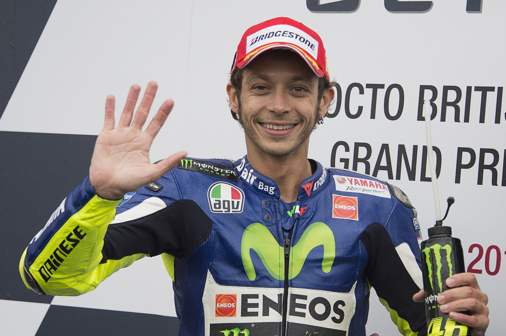 Rossi celebrates victory at Silverstone