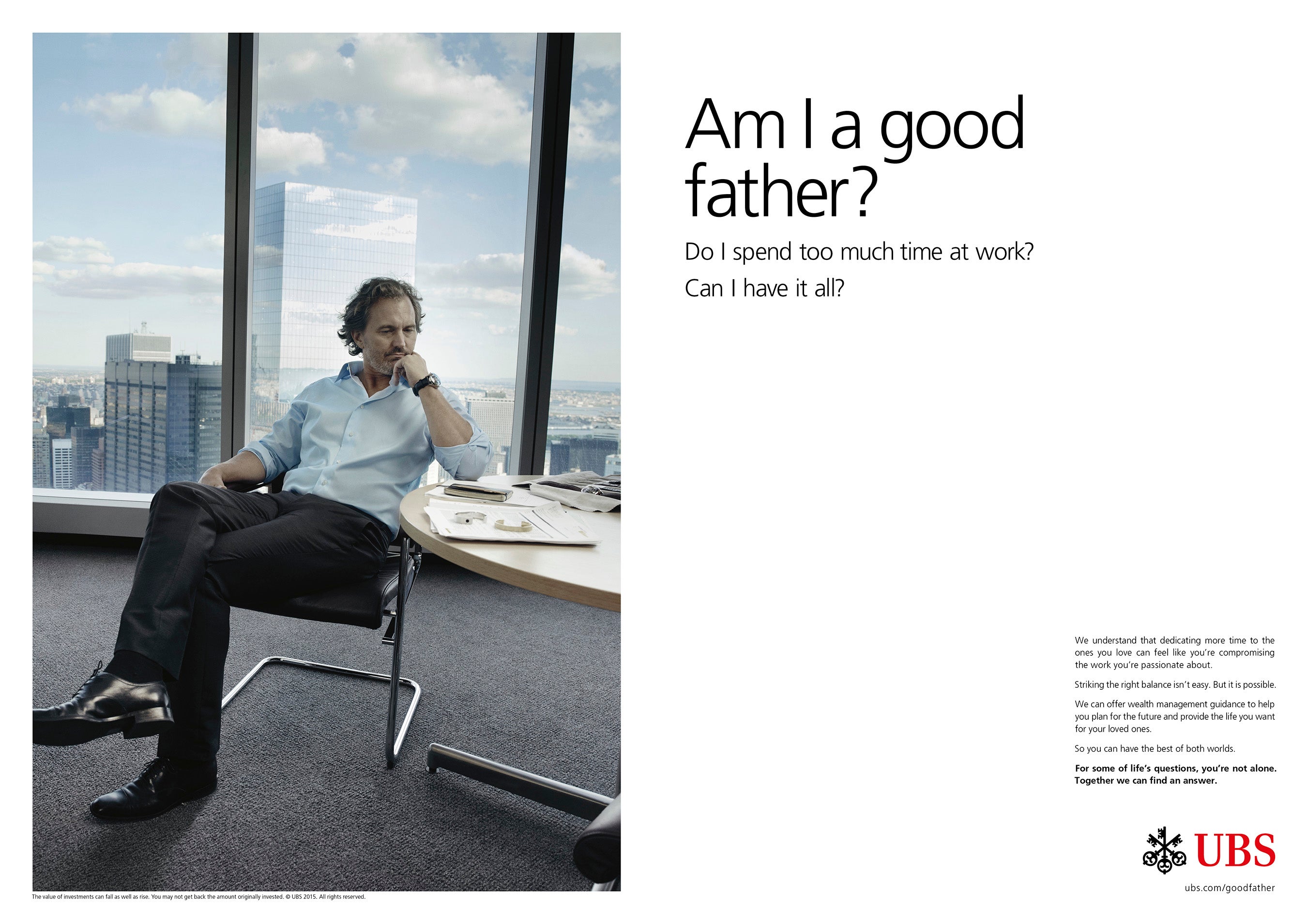 Campaign photography by Annie Leibovitz for the new UBS global brand campaign