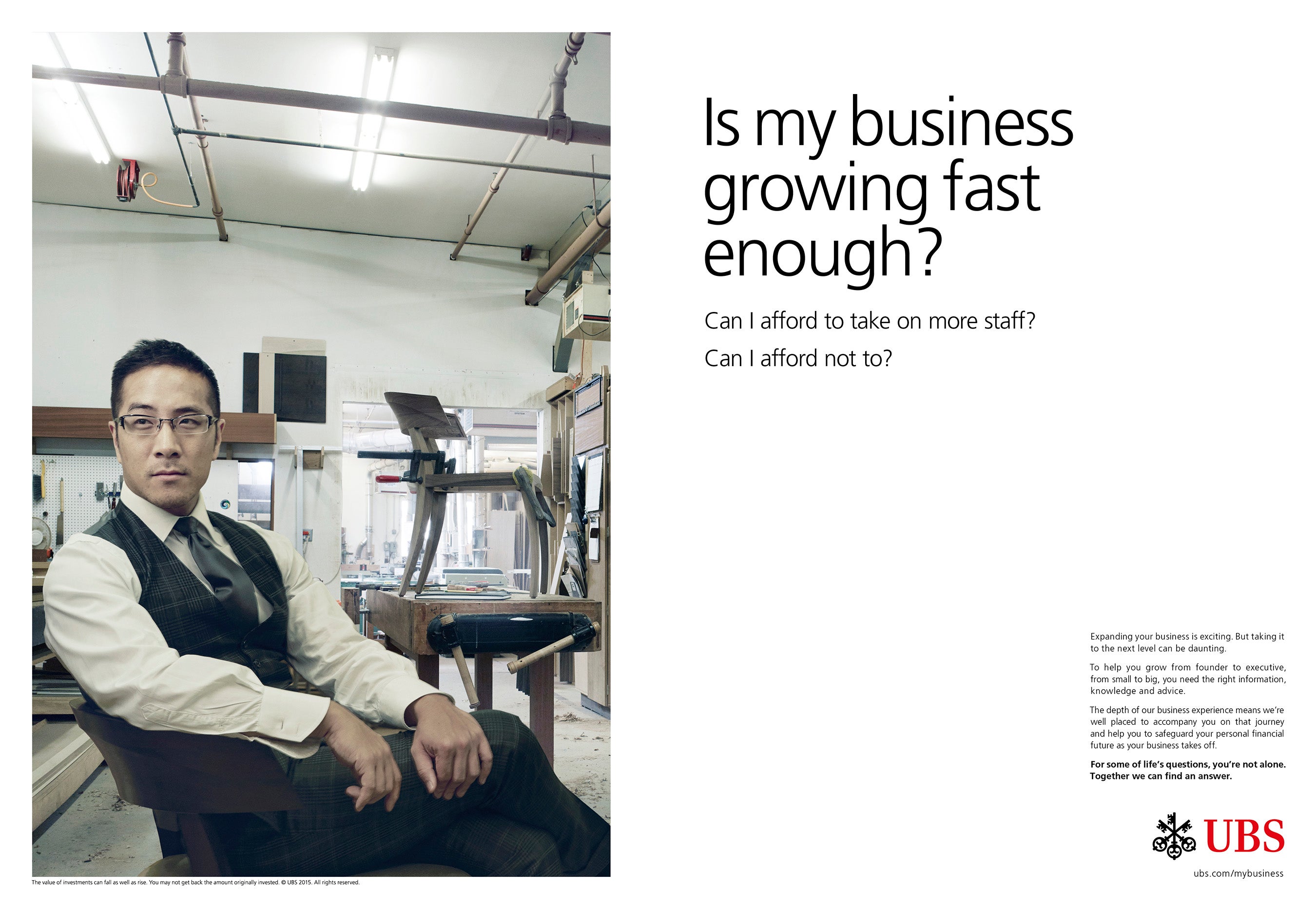 Campaign photography by Annie Leibovitz for the new UBS global brand campaign