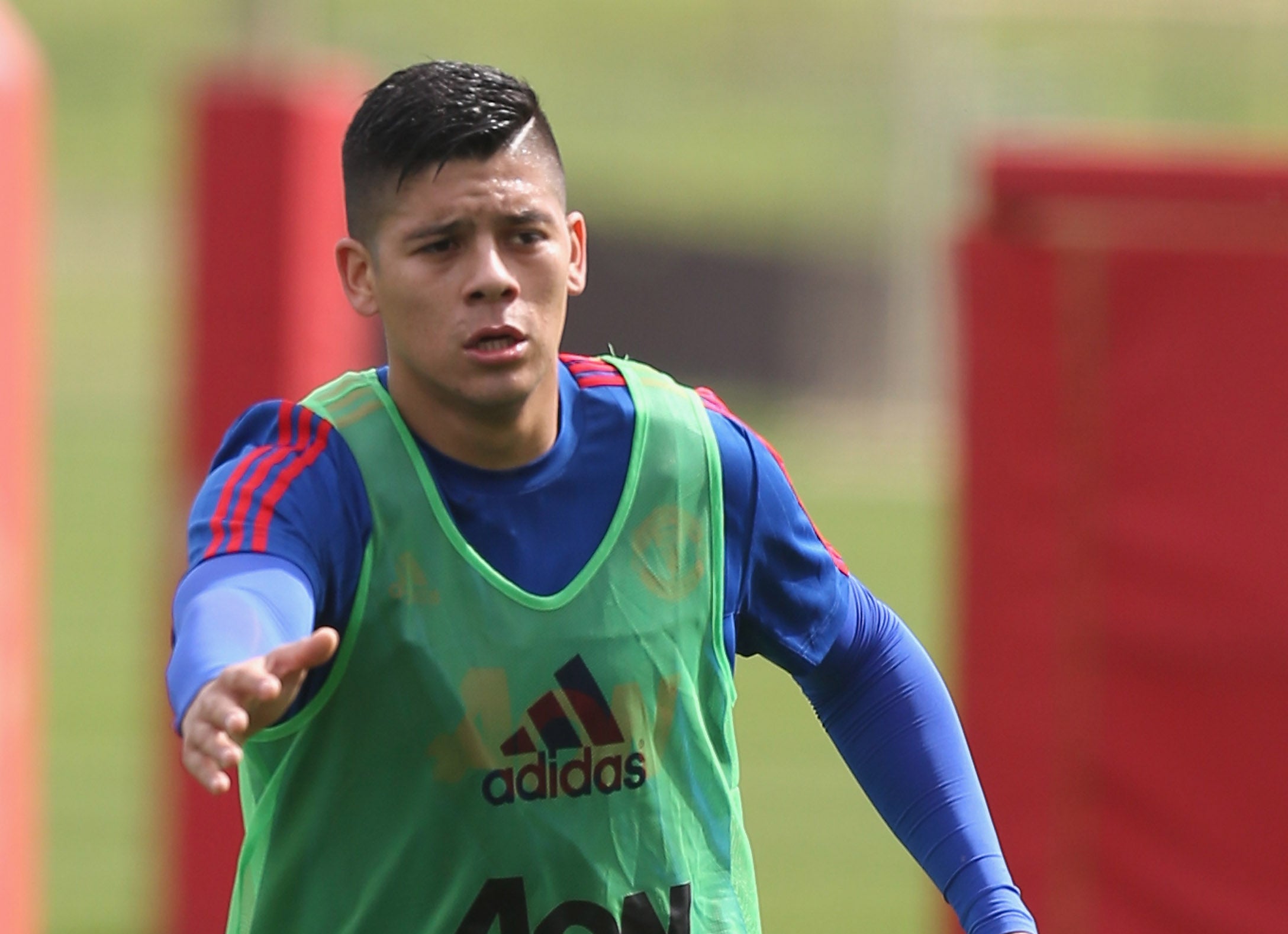 Marcos Rojo in training with Manchester United