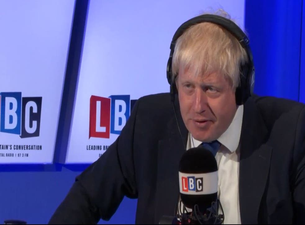 Boris Johnson tells LBC listeners that he wants to see the number of peers cut by at least a half