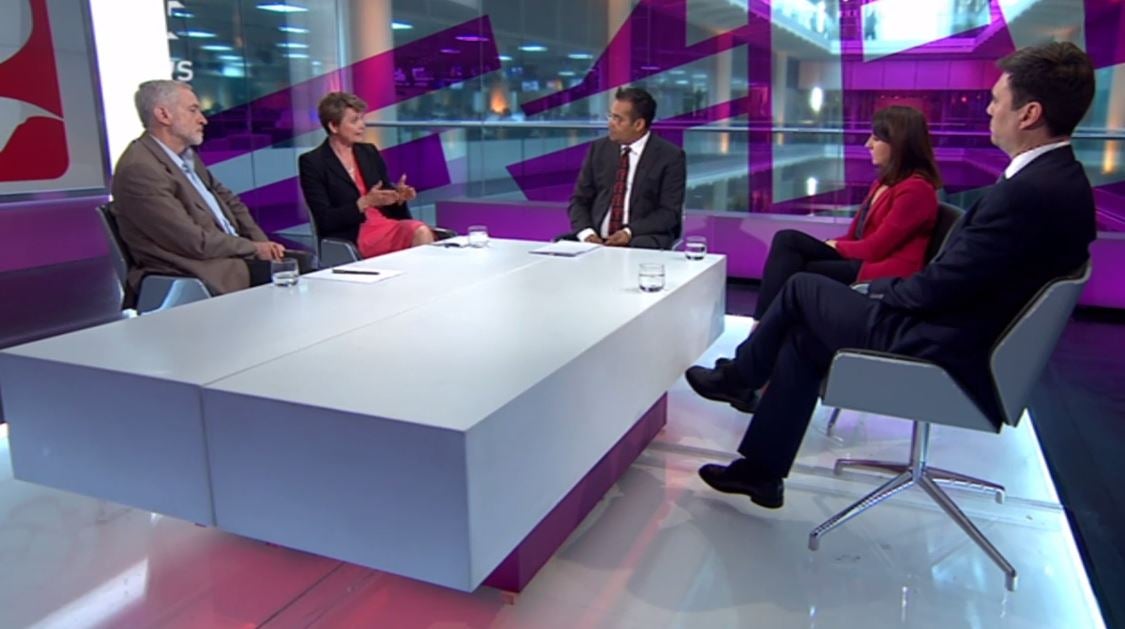 Andy Burnham, Jeremy Corbyn, Yvette Cooper and Liz Kendall debate in the Channel 4 Labour leadership hustings