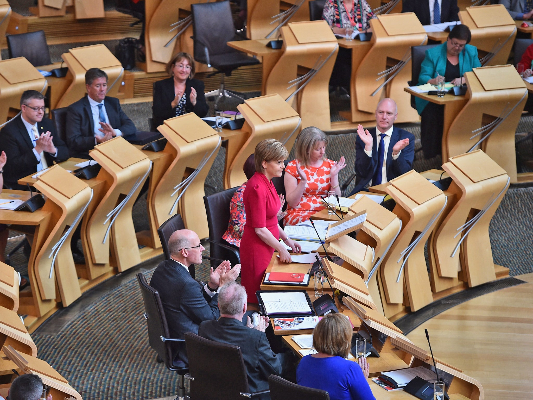 Scottish First Minister Nicola Sturgeon unveiling her government's legislative programme in Edinburgh (Getty)