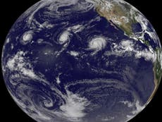 Three major hurricanes pictured over Pacific for first time