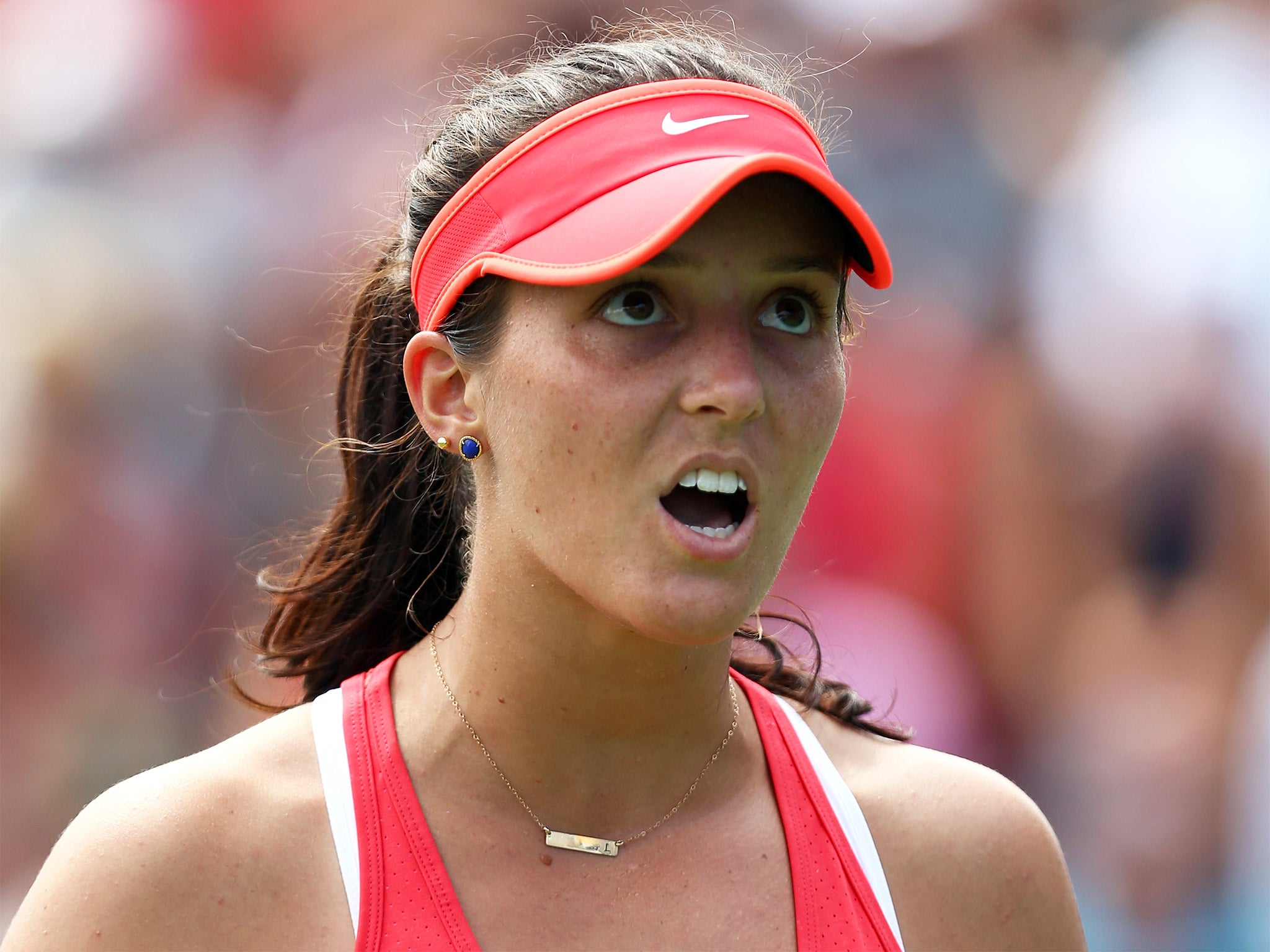 Laura Robson hit 12 double-faults on her way to defeat (Getty)