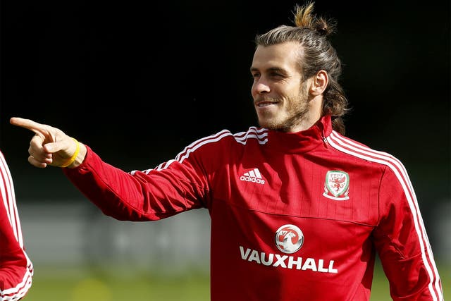 Gareth Bale training with the Wales squad in Glamorgan on Tuesday