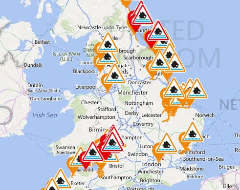 Flood warning and alerts across the country