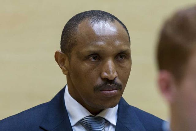 Bosco Ntaganda in the Hague. He stands accused of multiple counts of war crimes