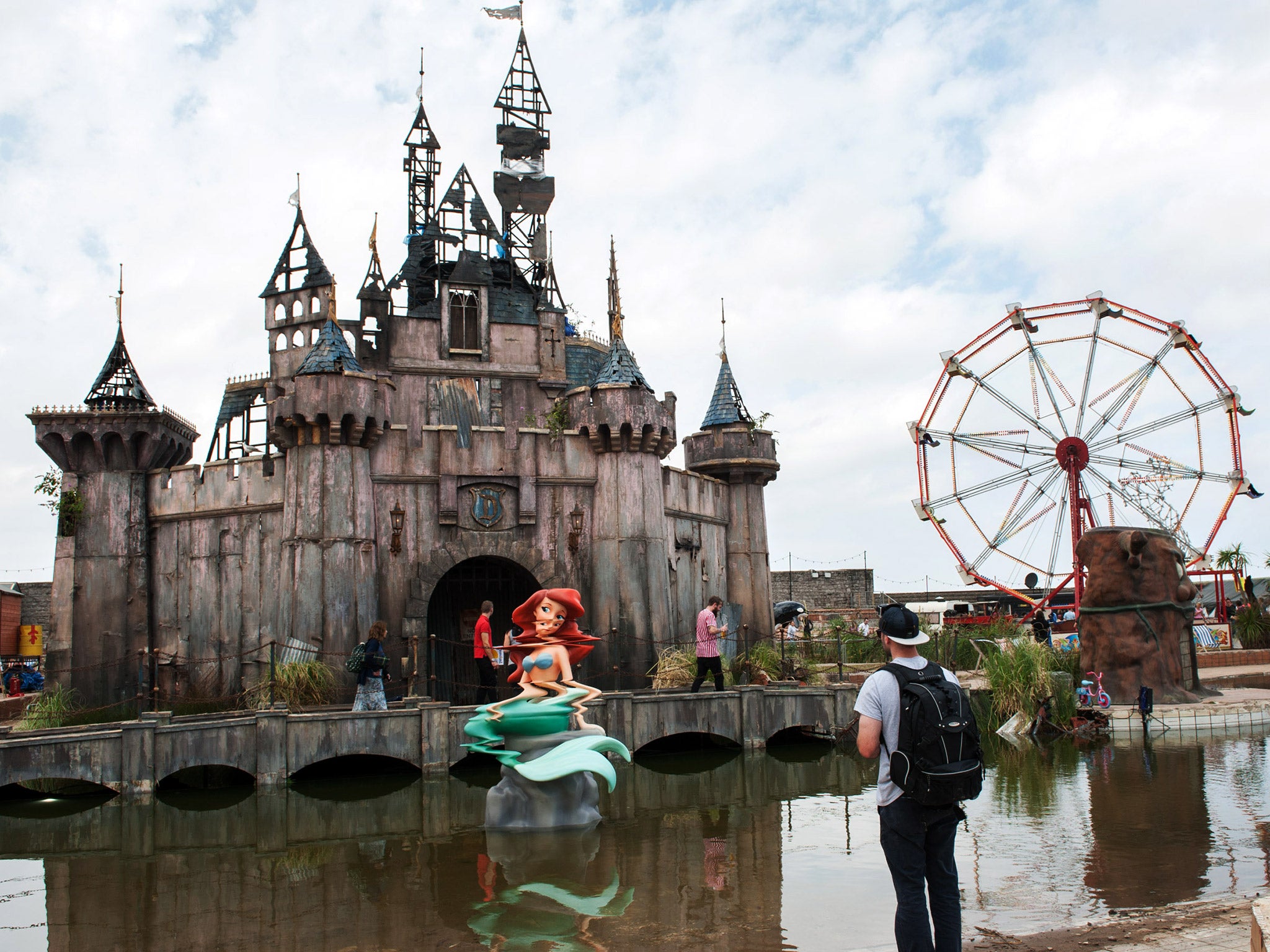 Thousands attended the Dismaland theme park, created by Banksy, on Weston-super-Mare’s seafront in 2015