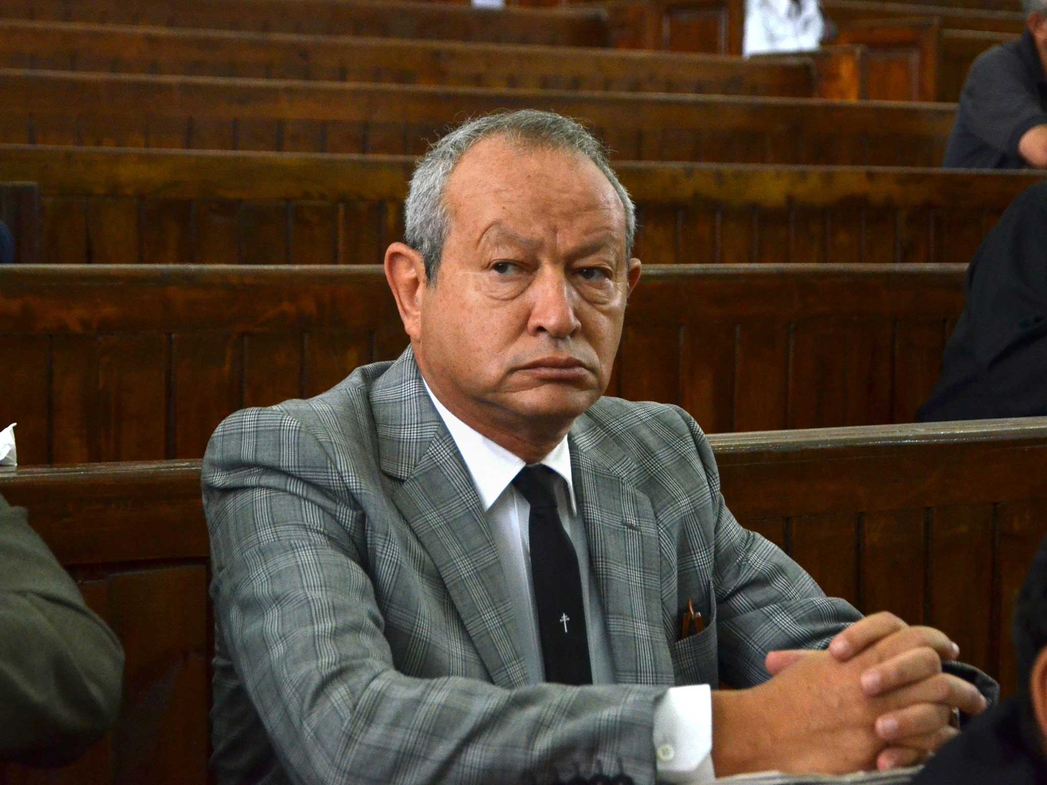 Sawiris, pictured here testifying in the defence of the Al Jazeera journalists imprisoned in Egypt, has offered to buy an island