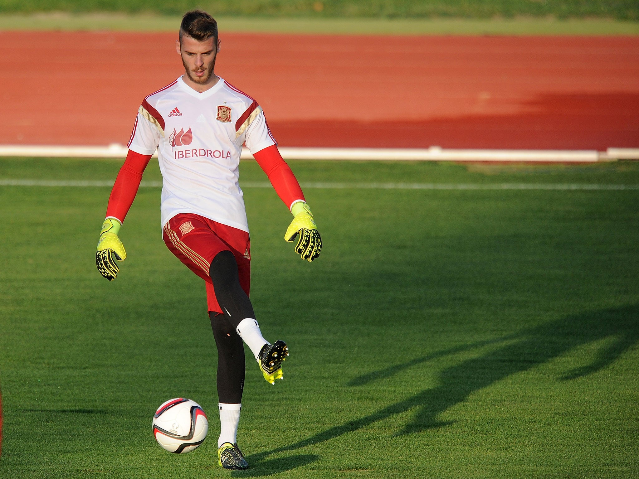 David De Gea in training with the Spanish national team