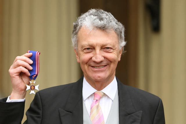 William Shawcross with his Commander of the Royal Victorian Order (RVO) medal