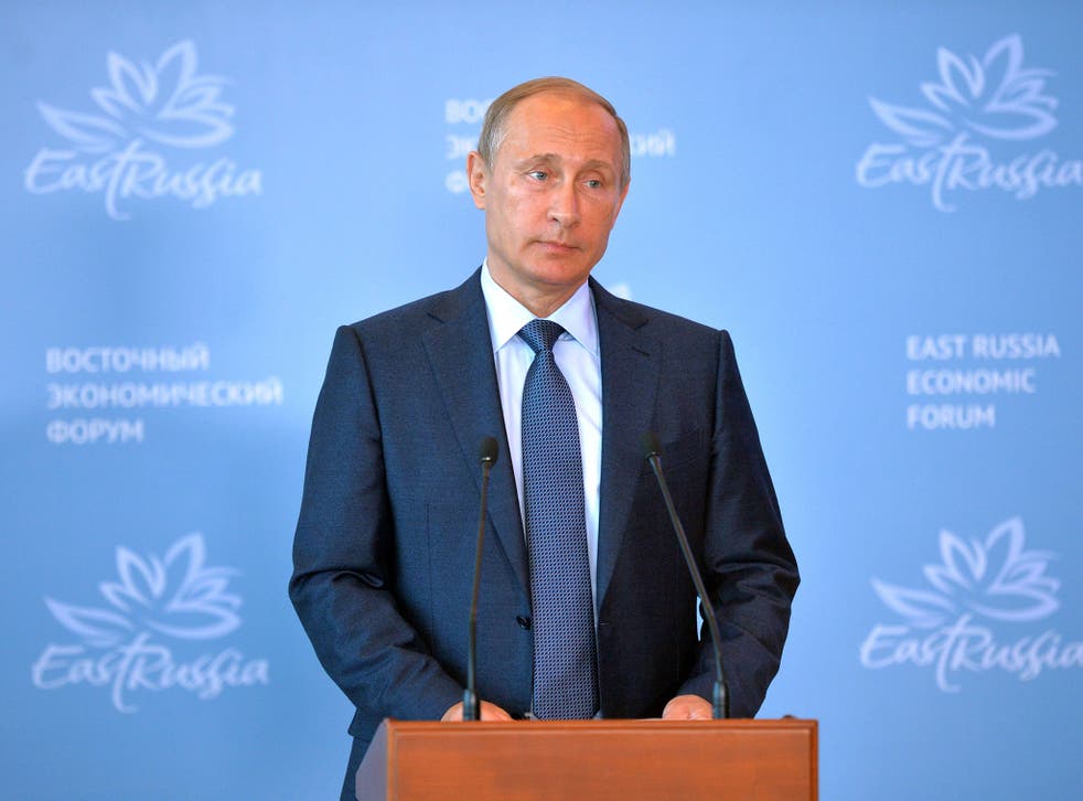 Russian President Vladimir Putin delivers a speech at the Russia's first ever Eastern Economic Forum 