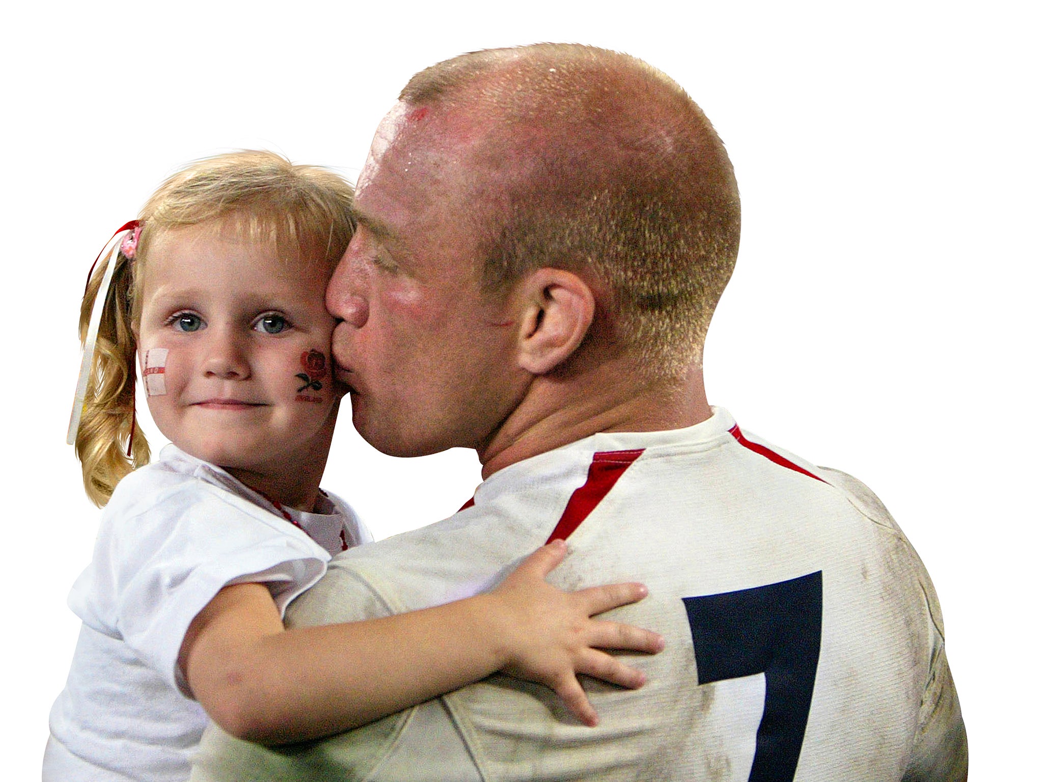 With daughter Olivia after the final whistle