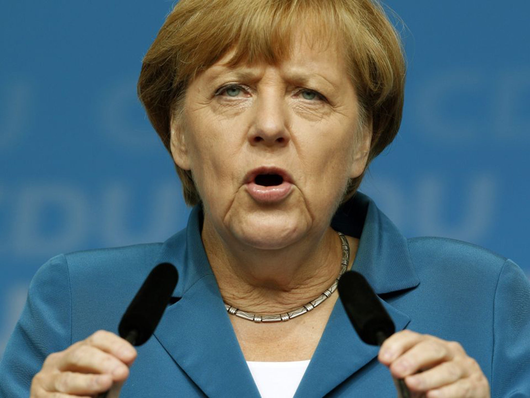 Angela Merkel, Chancellor of Germany, where many refugees are heading