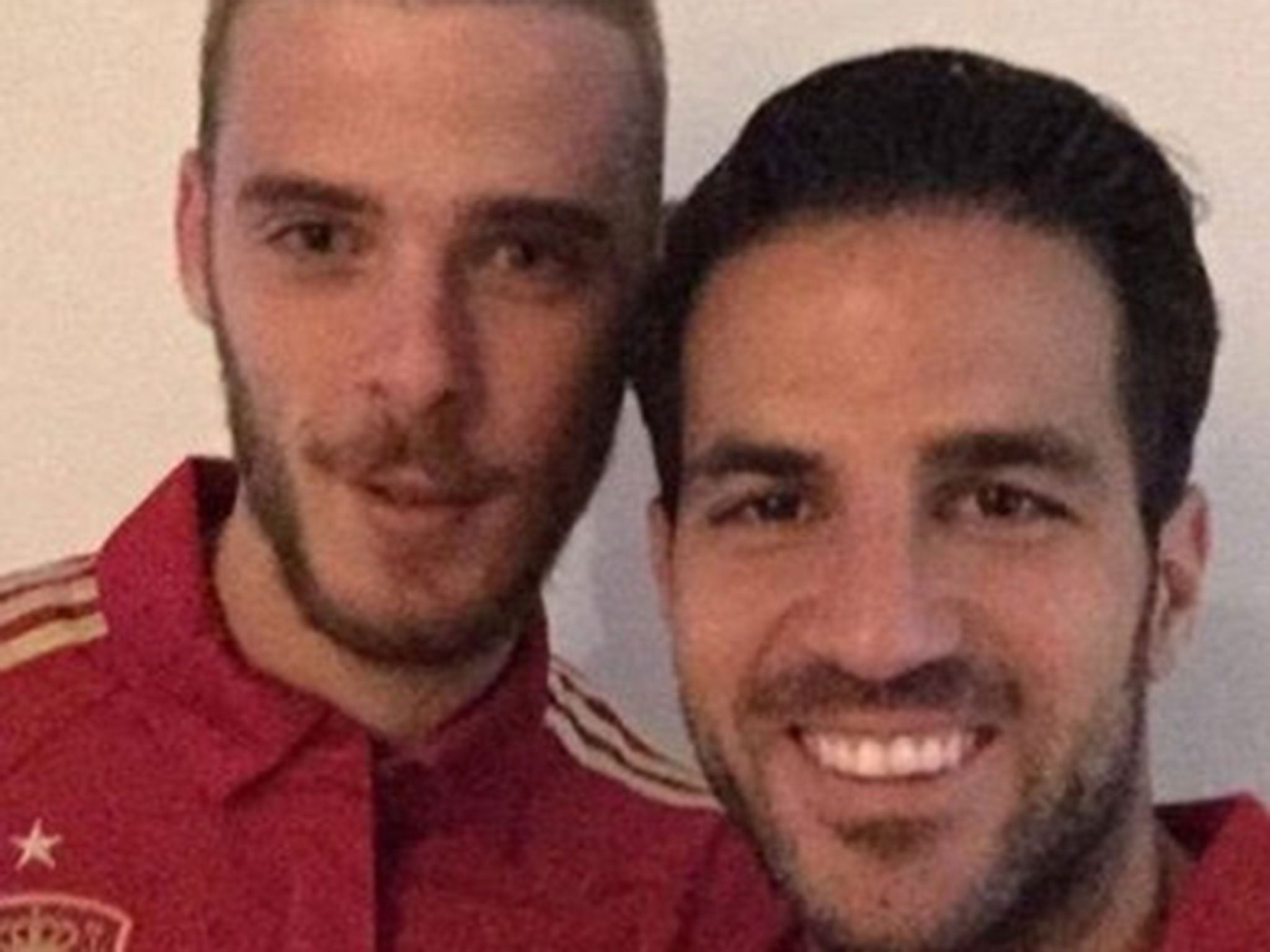 Cesc Fabrgeas posted this picture of him with David De Gea on Snapchat to deny any ill-feeling between the pair