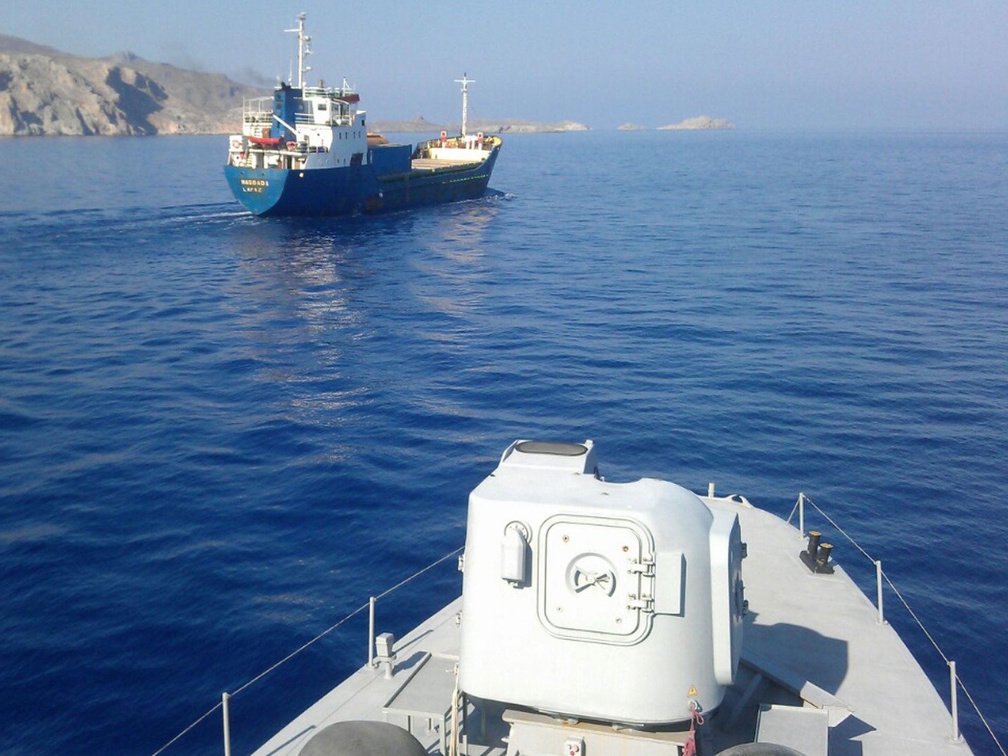 The coastguard intercepted the vessel about 20 nautical miles northeast of Crete