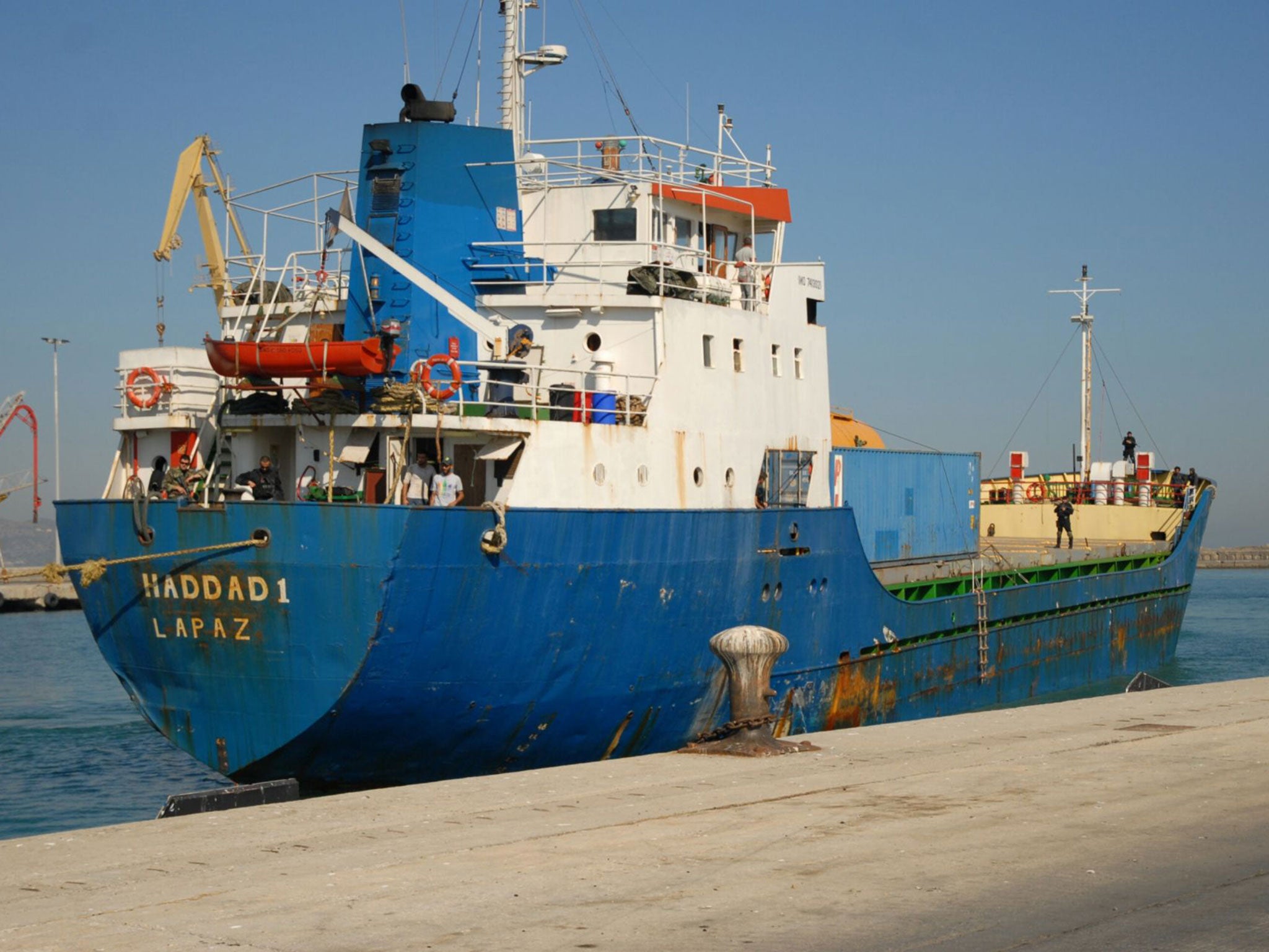 The cagro ship Haddad 1 was reportedly registered in Bolivia and was manned by a crew from several countries