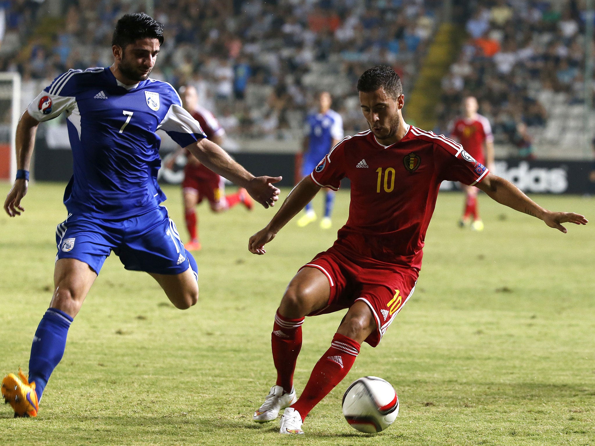 Eden Hazard in action for Belgium