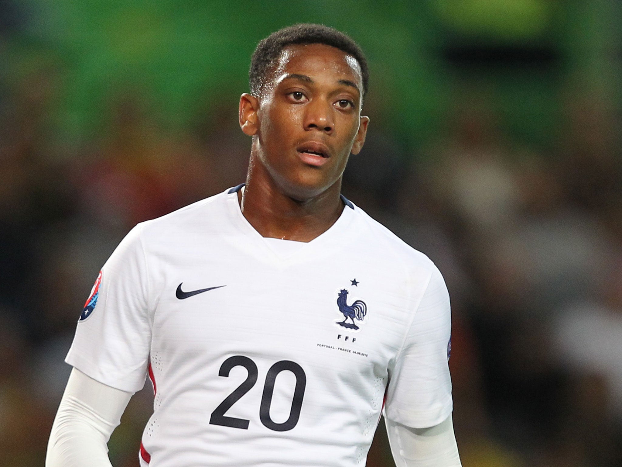 Anthony Martial pictured during his France debut on Friday