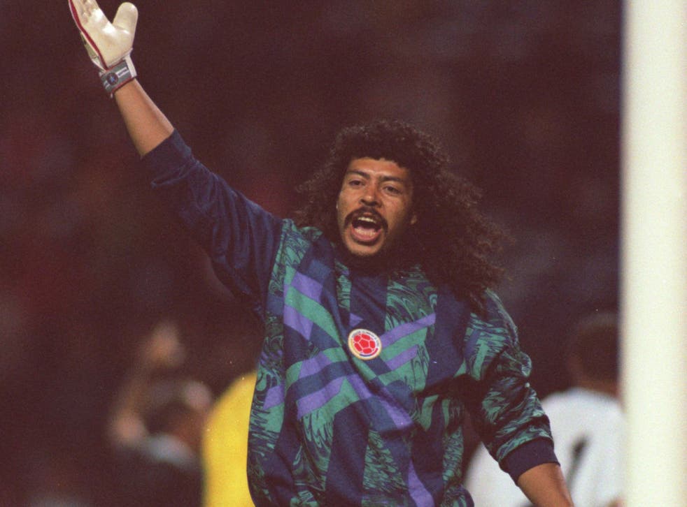 Rene Higuita recreates the infamous scorpion kick on it&#39;s 20th anniversary | The Independent | The Independent