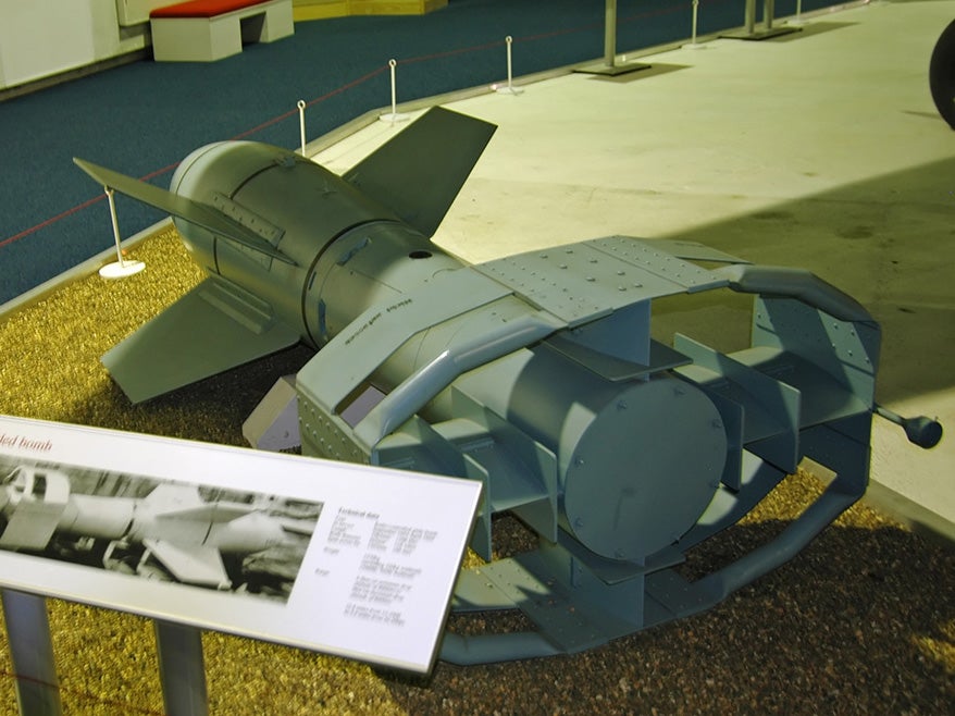 Fritz X air-to-ship wireless guided gliding bomb used by the Nazis led to the invention of the smart bomb used today