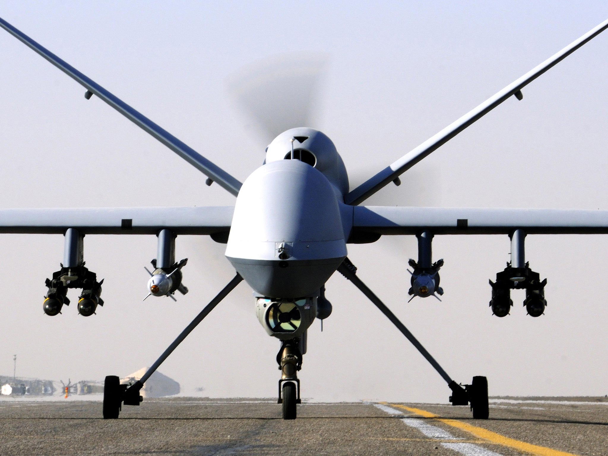 An RAF Reaper UAV (unmanned aerial vehicle)
