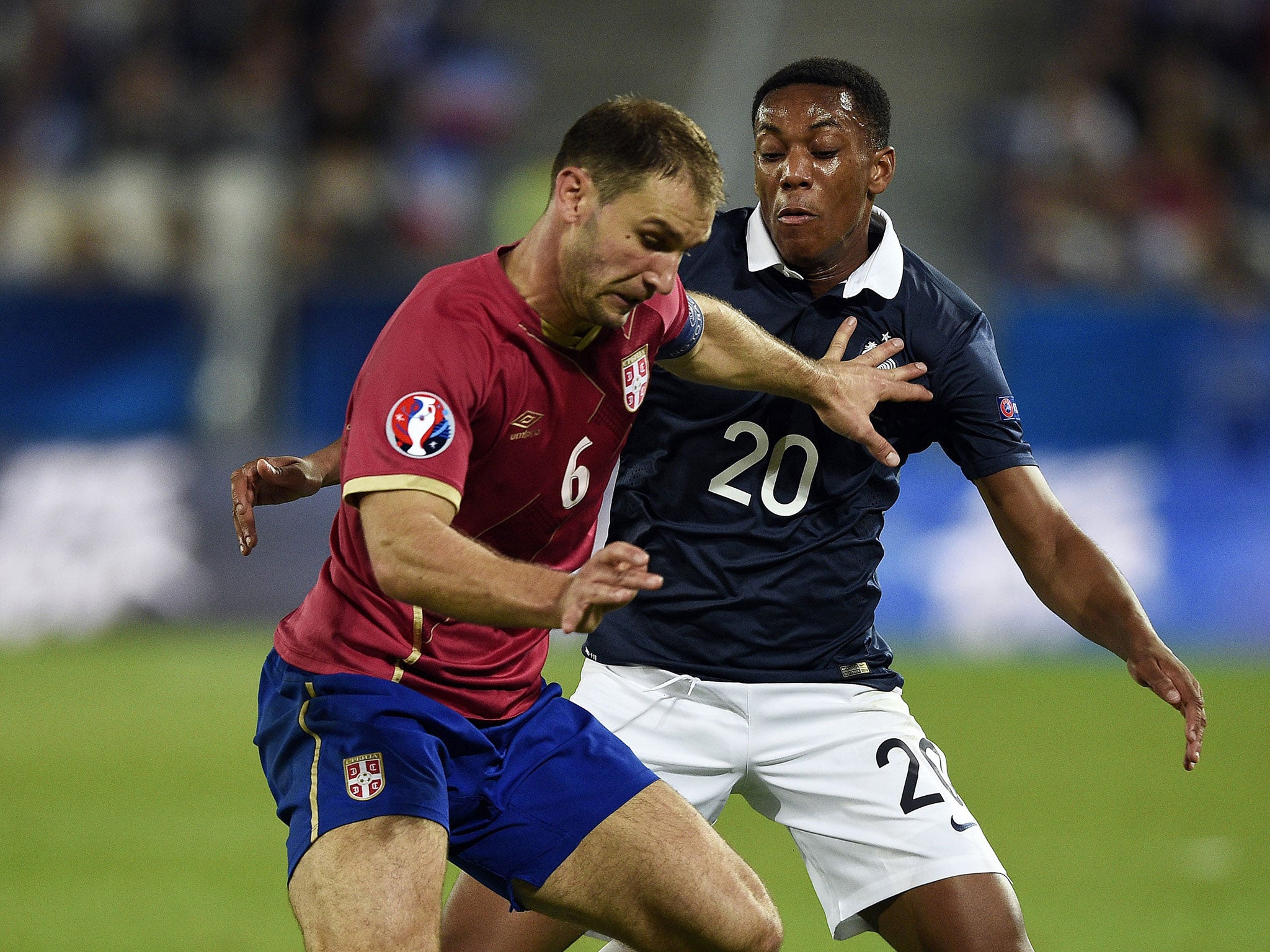 Anthony Martial in action against Serbia
