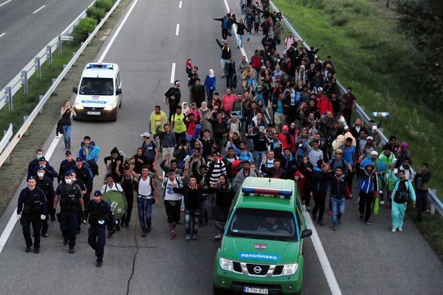 Tensions continued to rise in Hungary as refugees broke through a police cordon on Monday as they attempt to continue their journey across Europe.