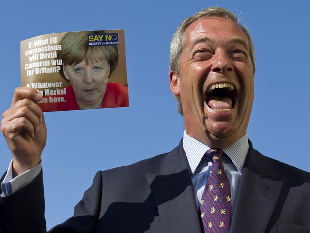 Mr Farage has launched an independent Ukip campaign for Brexit
