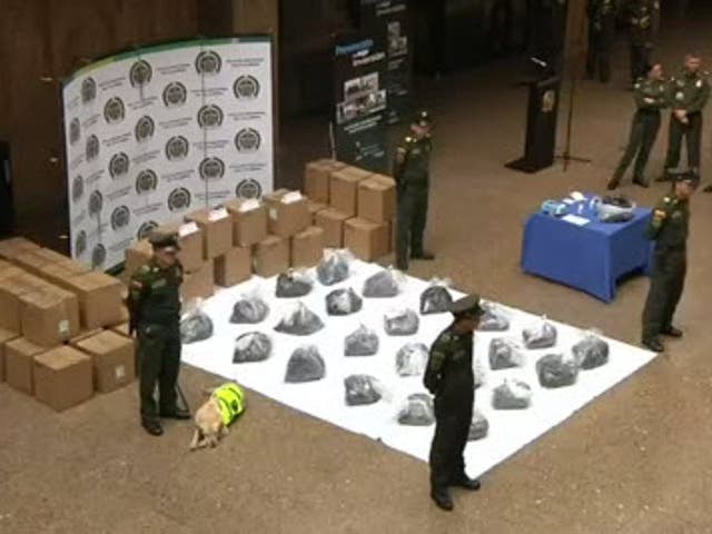 Two tonnes of cocaine have been seized by Colombian and Mexican police on a shipment bound for Sinaloa, Mexico.