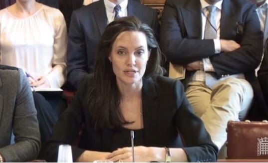 Angelina Jolie gives evidence to the Sexual Violence in Conflict Committee