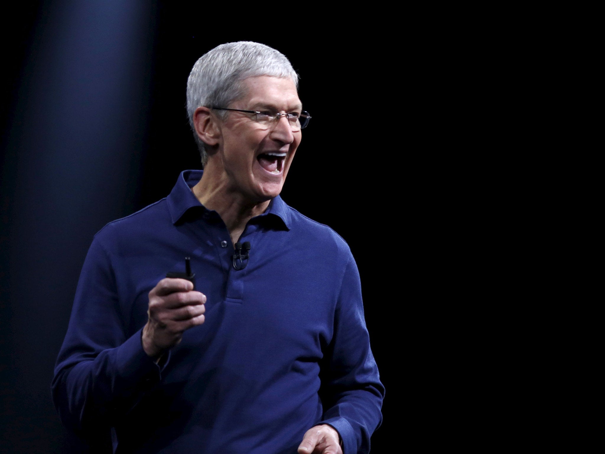 Apple CEO Tim Cook delivers his keynote address at the Worldwide Developers Conference in San Francisco, California June 8, 2015
