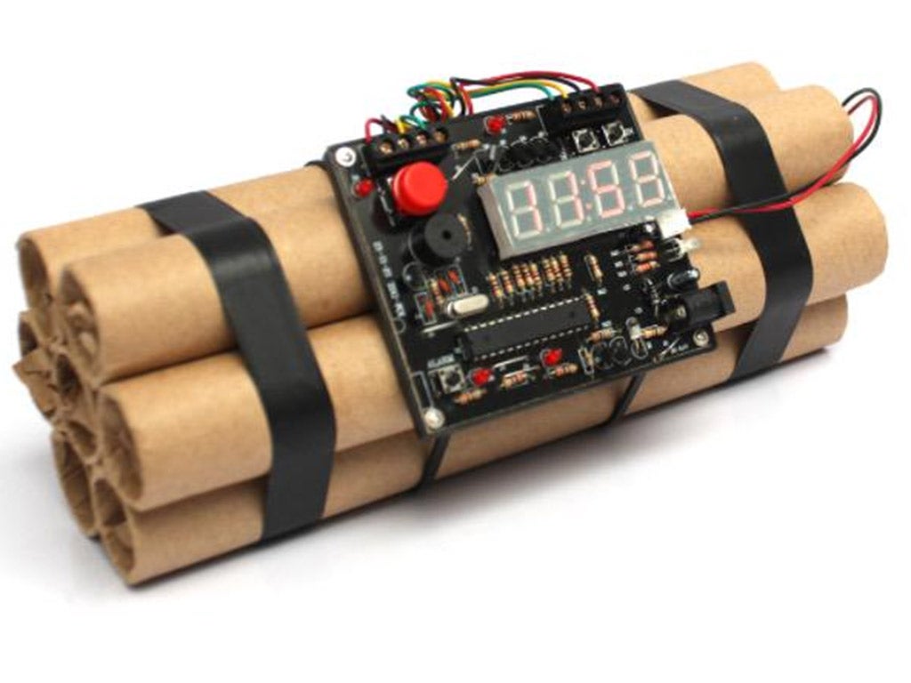 The bomb shaped alarm clock that was found among the teenager's carry-on luggage