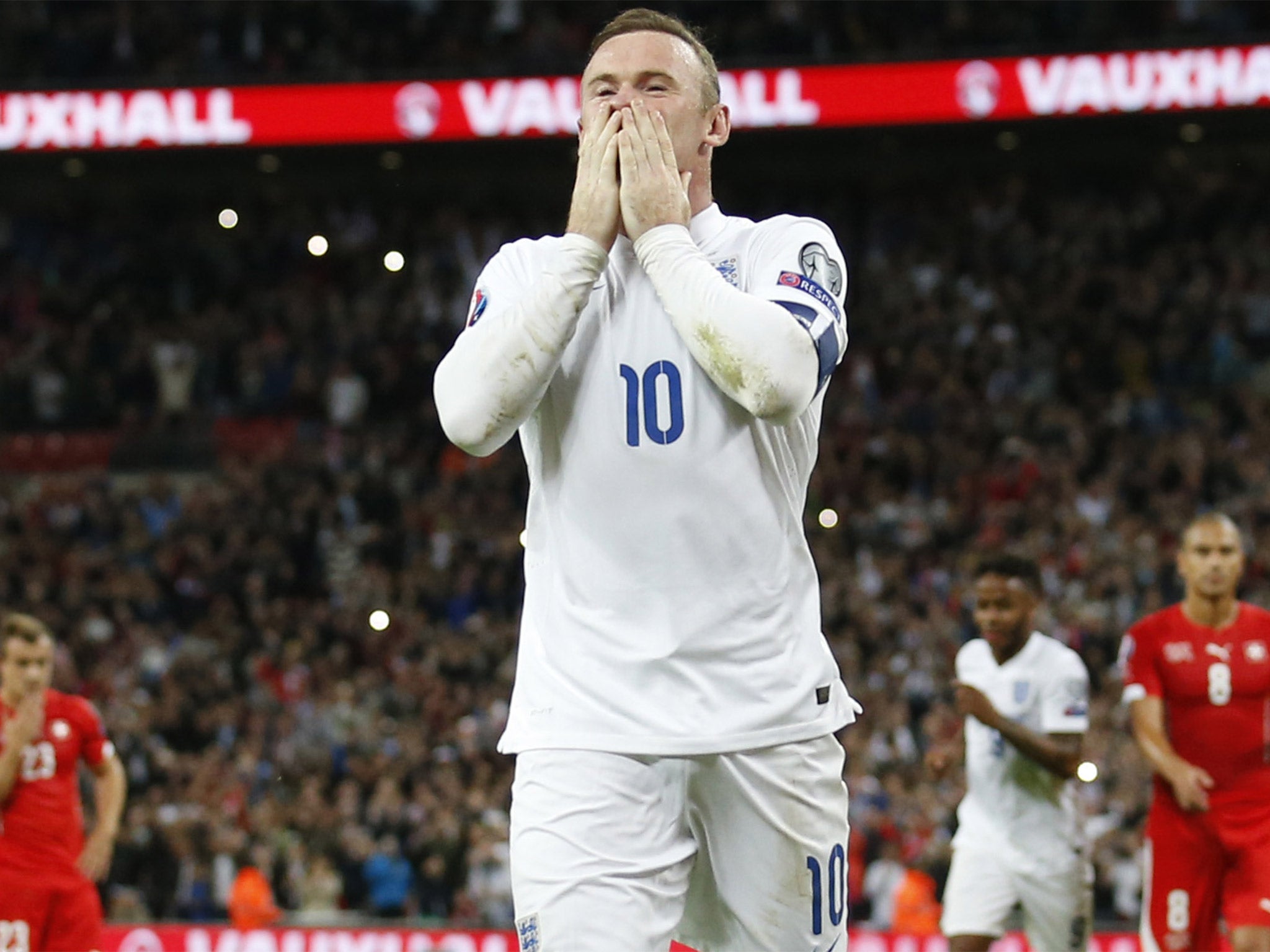 An emotional Wayne Rooney after breaking the record