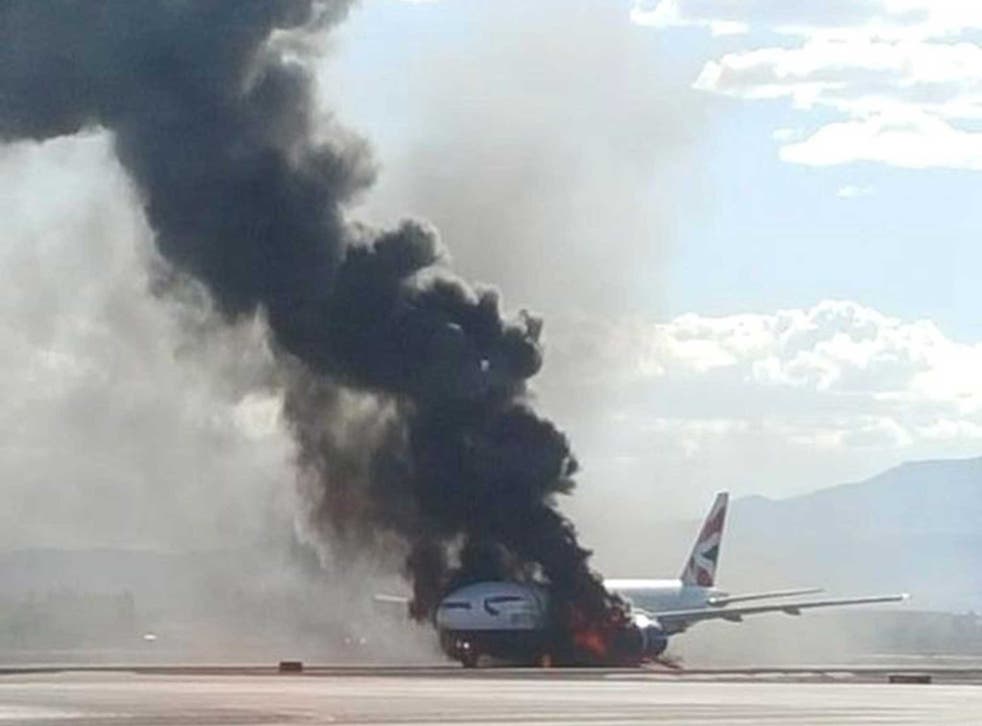 An image of the plane on the LA runway