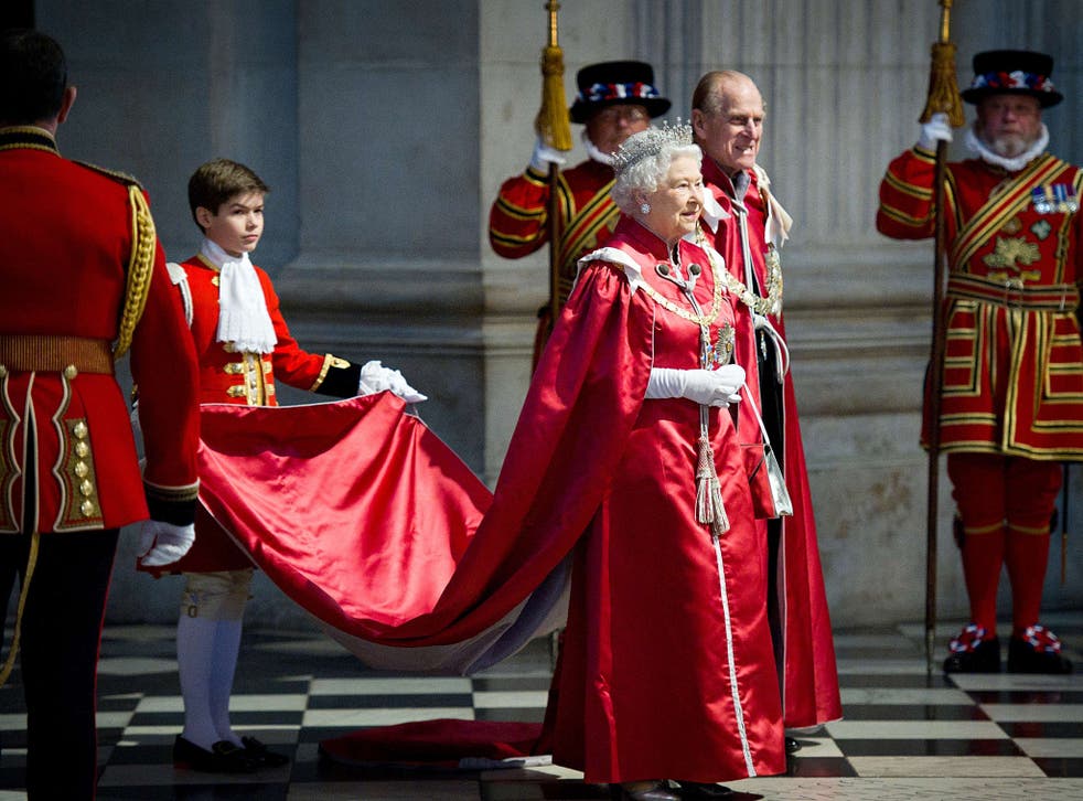 Queen Elizabeth II and Prince Philip at St Paul's Cathedral in 2012
