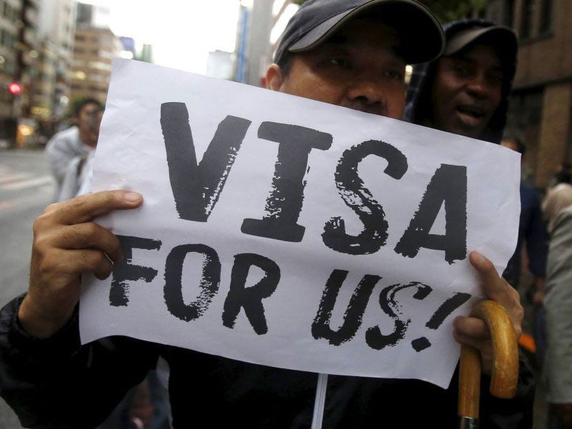 Failed asylum seekers protested in Tokyo on Wednesday to call for visas for refugees.