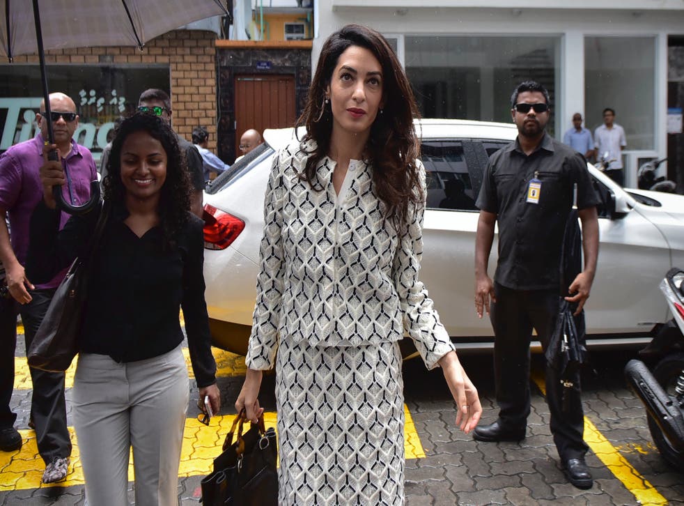 Amal Clooney took a boat to visit Mr Nasheed in jail 