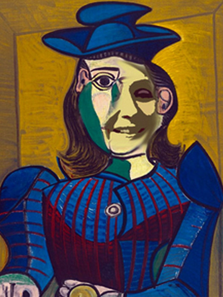 Ms Bensedrine’s critics say this Cubist painting is a depiction of the activist as two-faced