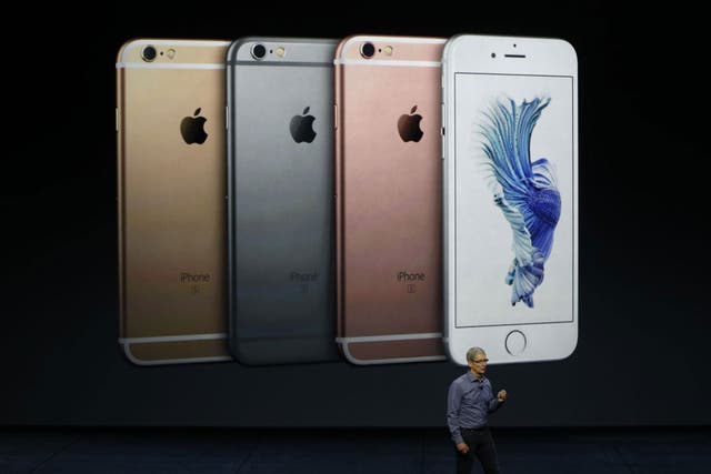 Apple CEO Tim Cook speaks about the new iPhone 6S and 6S Plus at an Apple launch event at the Bill Graham Civic Auditorium in San Francisco, California, USA, 09 September 2015. Media reports indicate a launch of updated iPhone models, updated iPads and a 