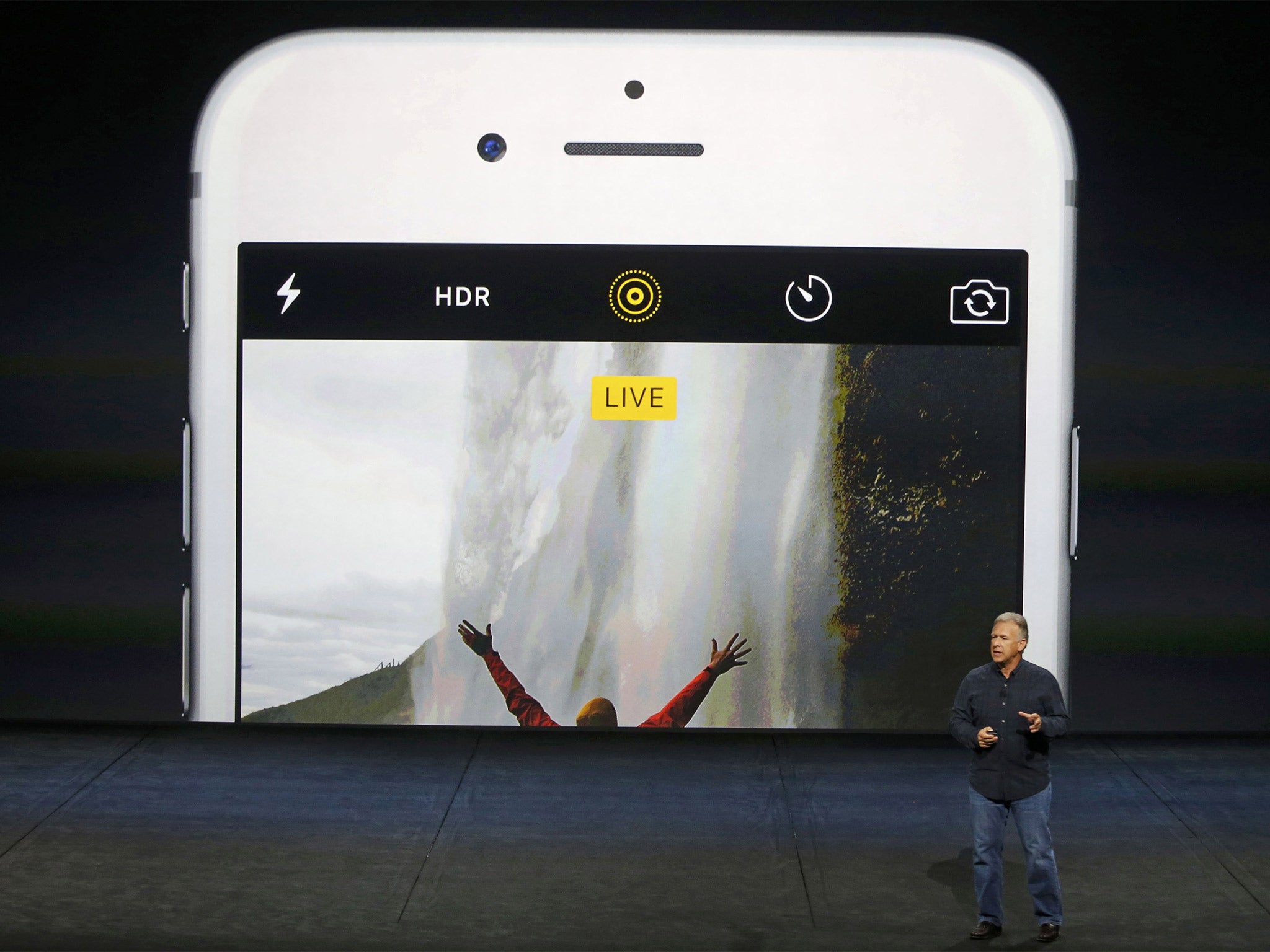 Phil Schiller, Senior Vice President of Worldwide Marketing at Apple Inc, speaks about the live photo capability for new iPhone 6s and iPhone 6s Plus