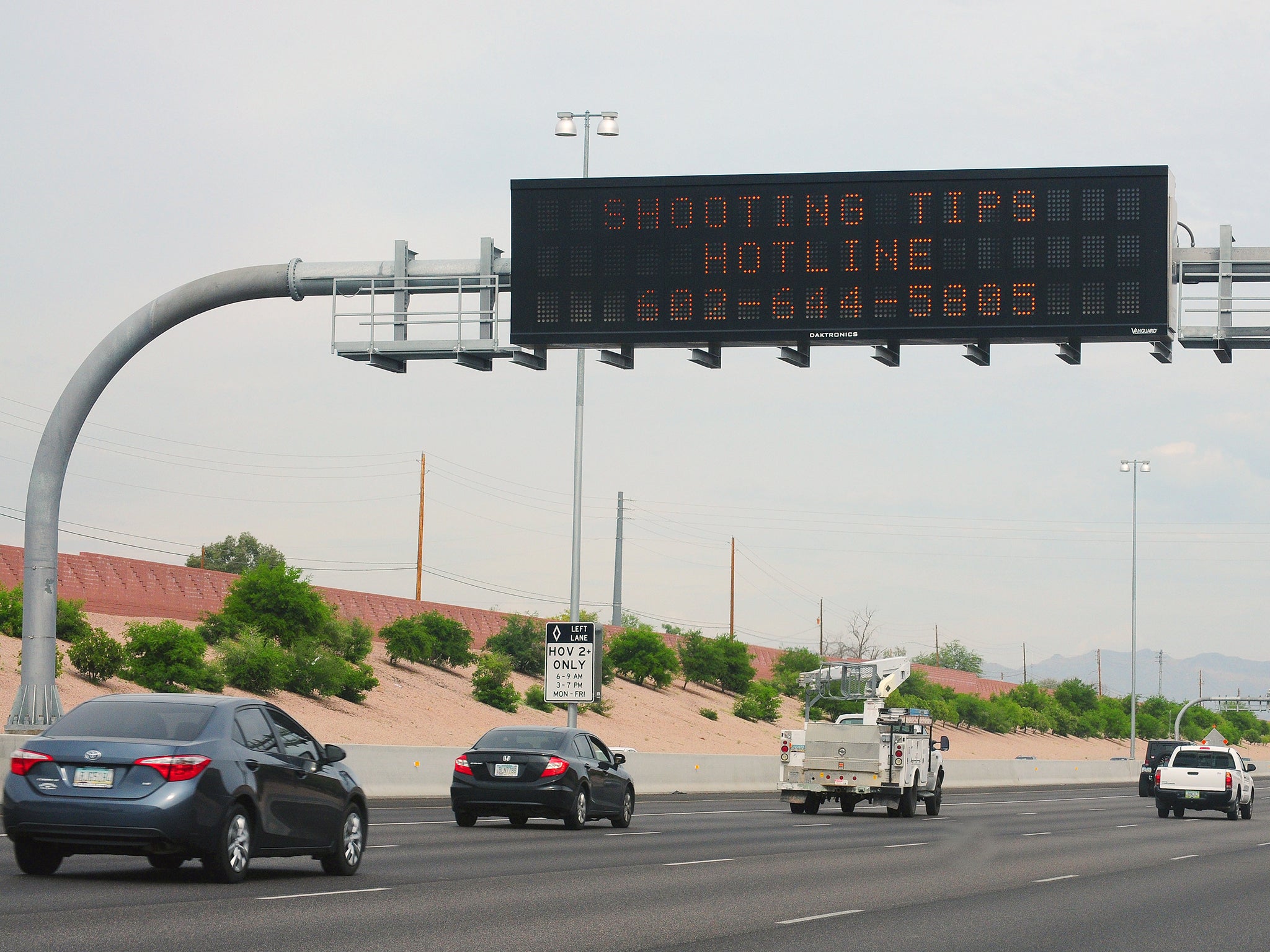 A string of shootings on Interstate 10 highway in Phoenix prompted authorities to create a hotline to report suspicious activity or damage to vehicles